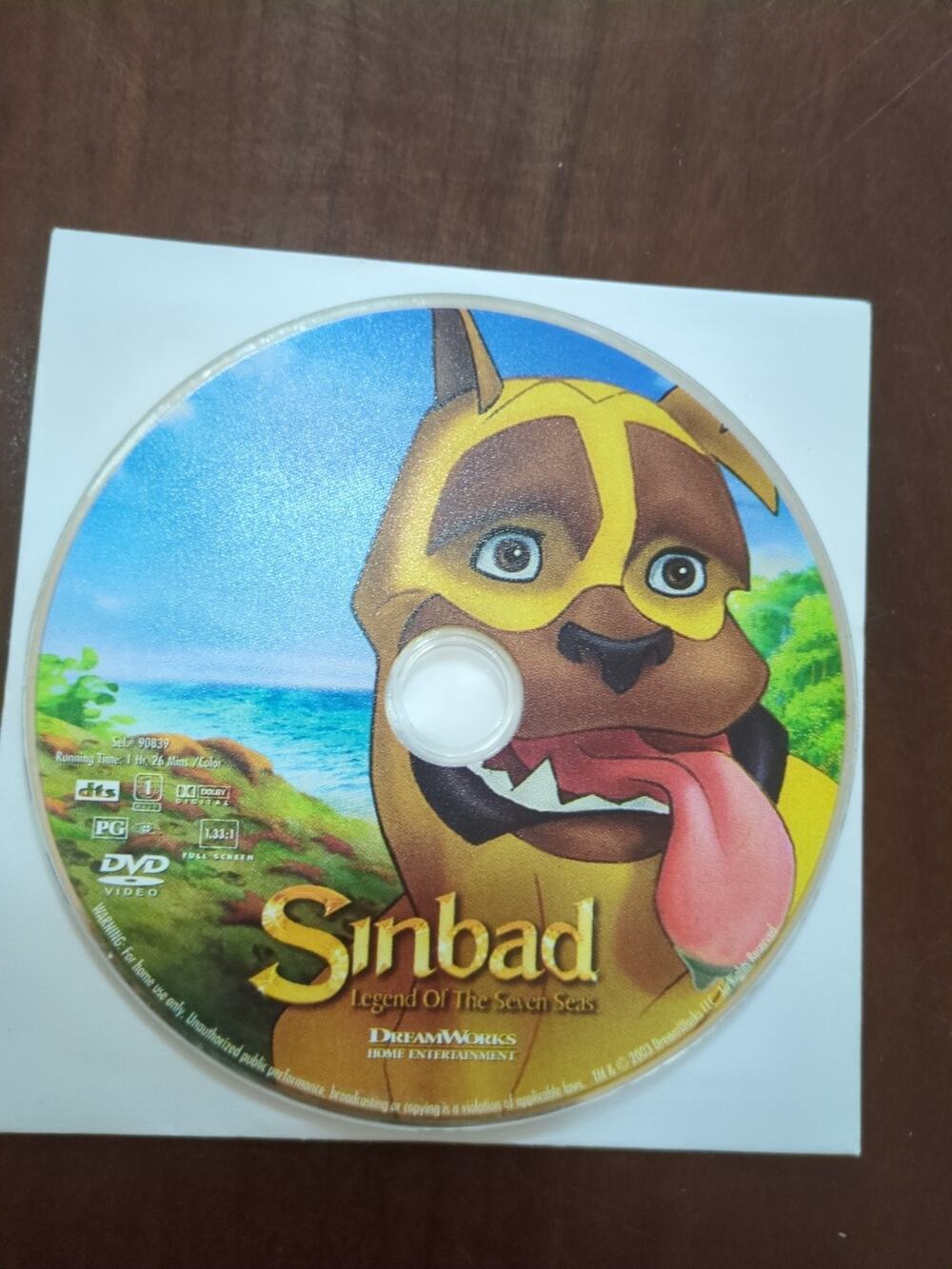 Sinbad Legend of the Seven Seas - Full Screen Edition - DVD disc only